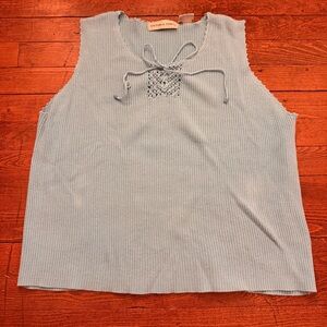 Victoria Jones Blue Knit Top with detailing